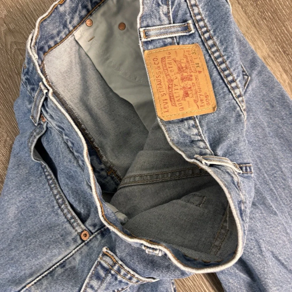 Levis 505 Vintage 2001 Regular Fit Jeans Mens 34x32Blue Denim Y2K Cotton‎